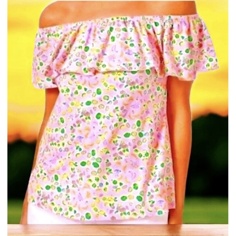 Lilly Pulitzer La Fortuna Off the Shoulder Top in Lil Juicy‎ Fruit Print Small